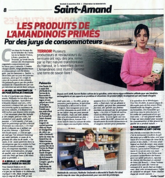 La spiruline de l'Amandinois dans l'Observateur